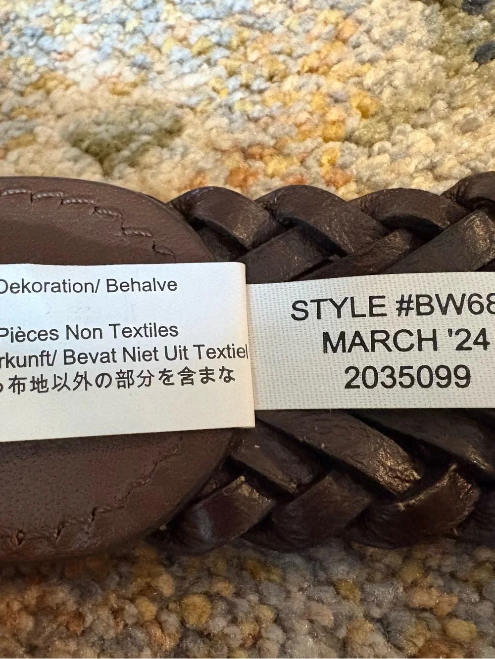 JCREW 100% Buffalo Leather Braided Belt 2024 Brown L/XL - Picture 5 of 8